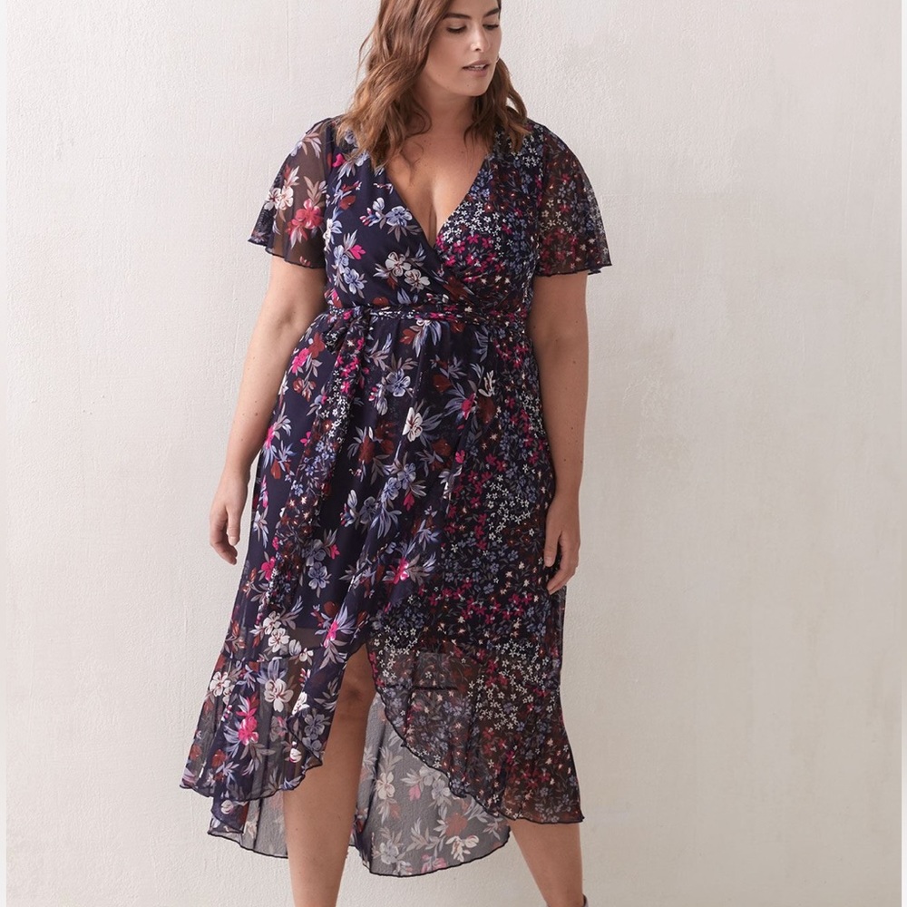 Addition Elle fit & flare wrap dress